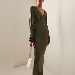 Atlein Draped Jersey Gown